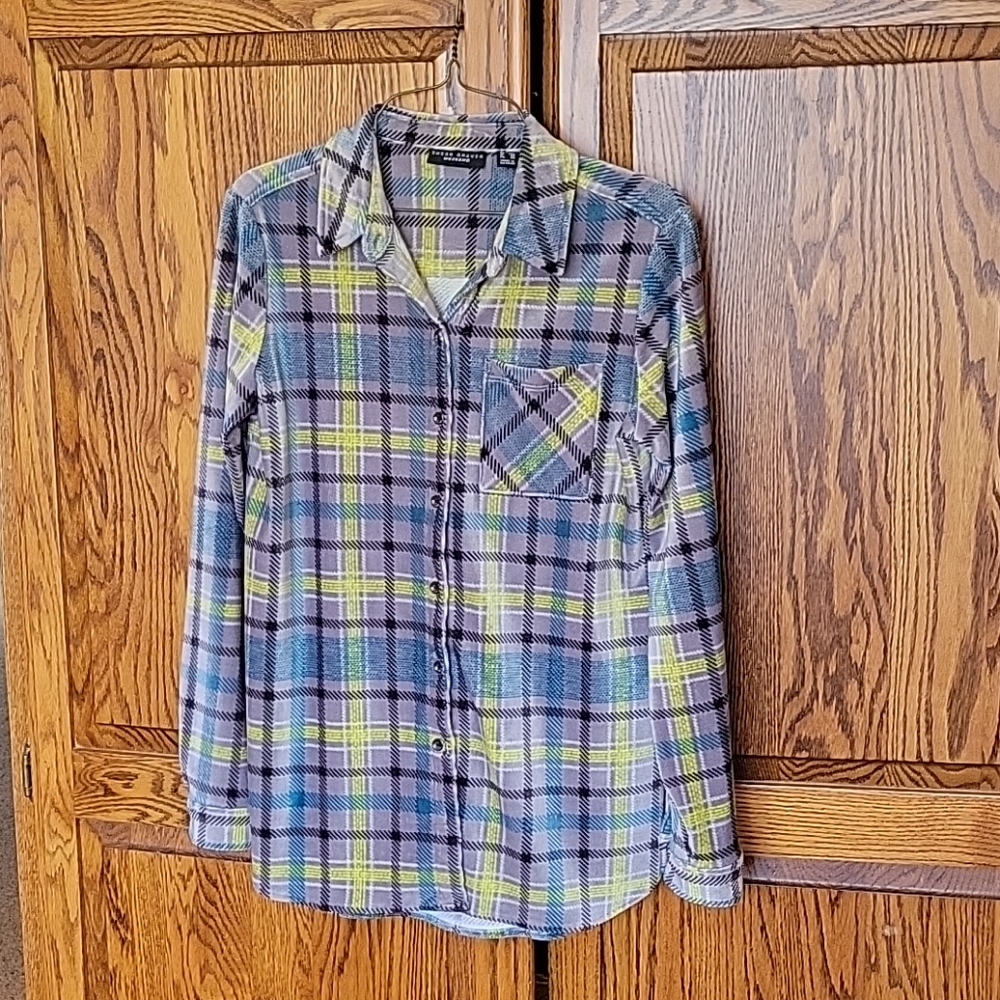 Button up velvet shirt